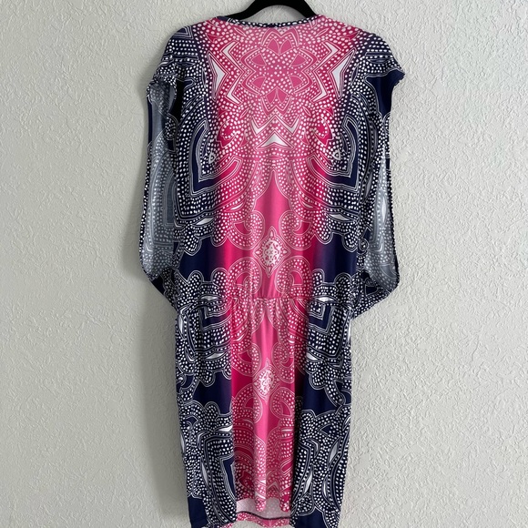Tori Richards Honolulu Casbah Karley Dress Beach Cover up Blue Pink Size S - Picture 1 of 11
